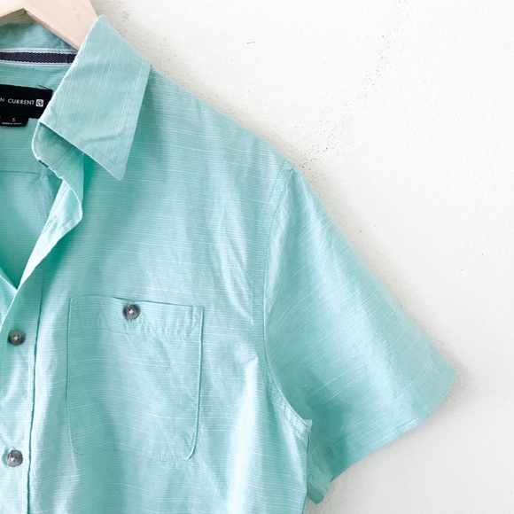 nwot | men’s mint blue casual button down tee - Picture 3 of 8